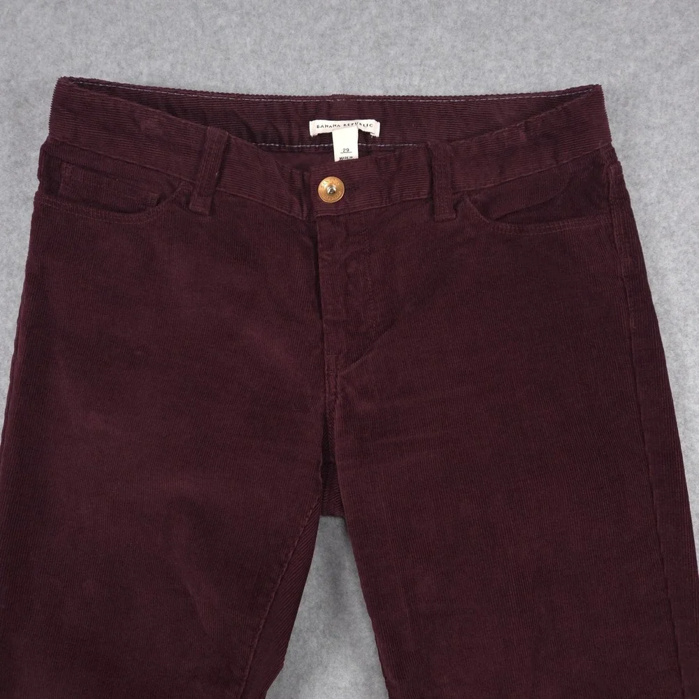 Banana Republic Womens Size 29 / 8 Burgundy Corduroy Pants Academia Preppy